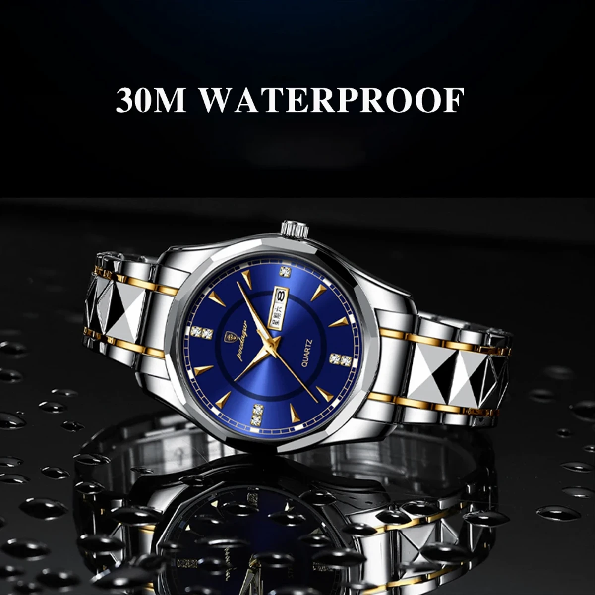 Luxury Poedagar Stainless Steel Classic Waterproof Watch for Men