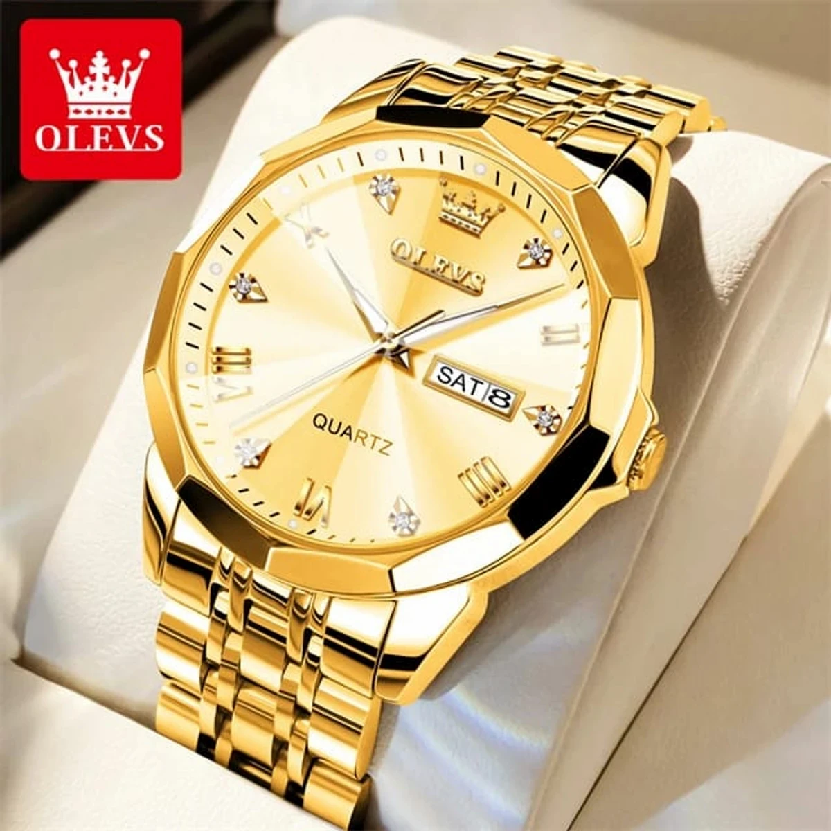 2023 New Luxury OLEVS MODEL 9931 Watch for Men Stainless Steel Waterproof Watches - 9931 FULL GOLDEN 26% Off