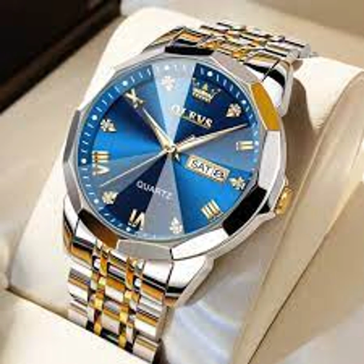 2023 New Luxury OLEVS MODEL 9931 Watch for Men Stainless Steel Waterproof Watches - 9931 TOTON AR DIAL BLUE