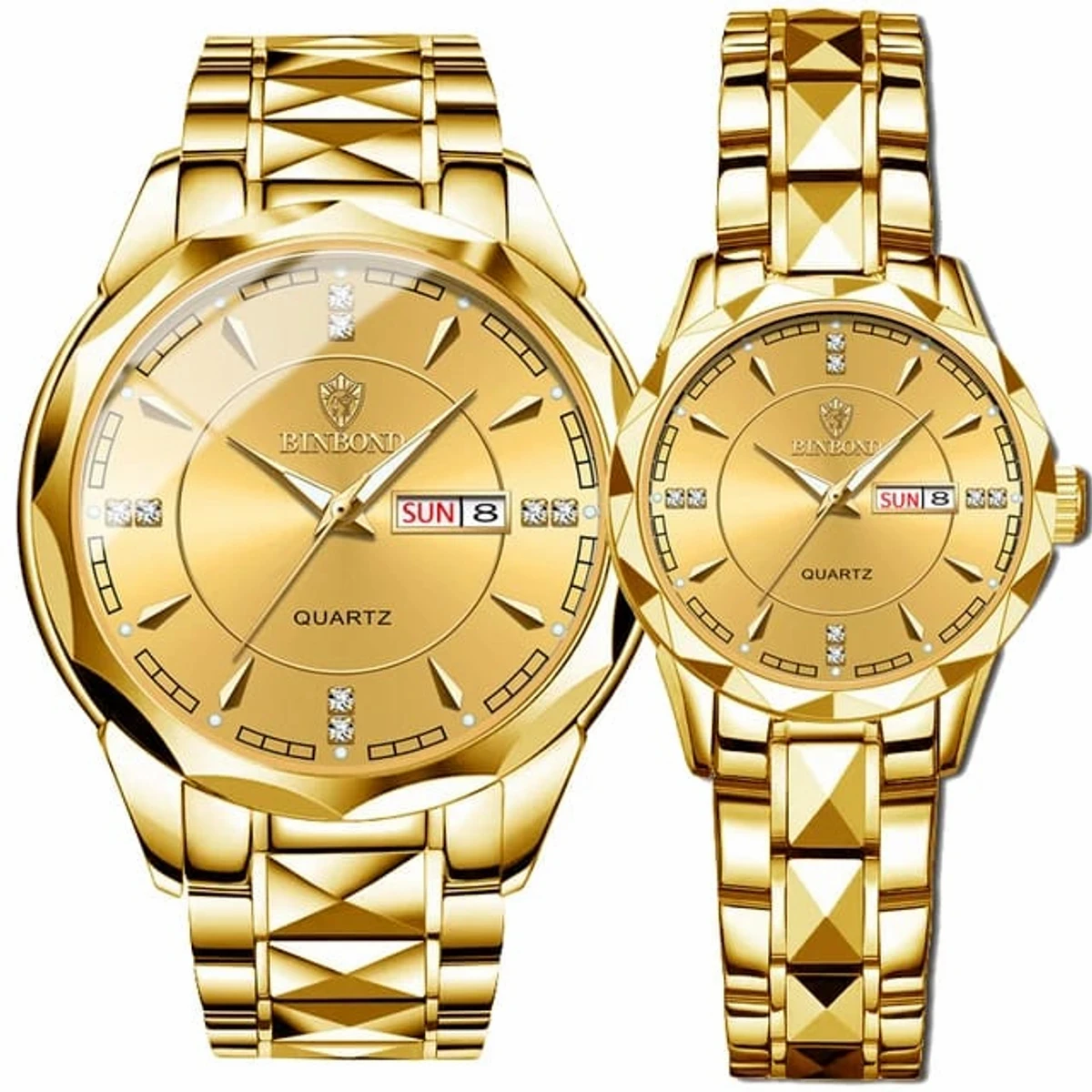 COMBO WATCH 2PS 2023 New Luxury BINBOND Watch for Men Stainless Steel Waterproof Watches