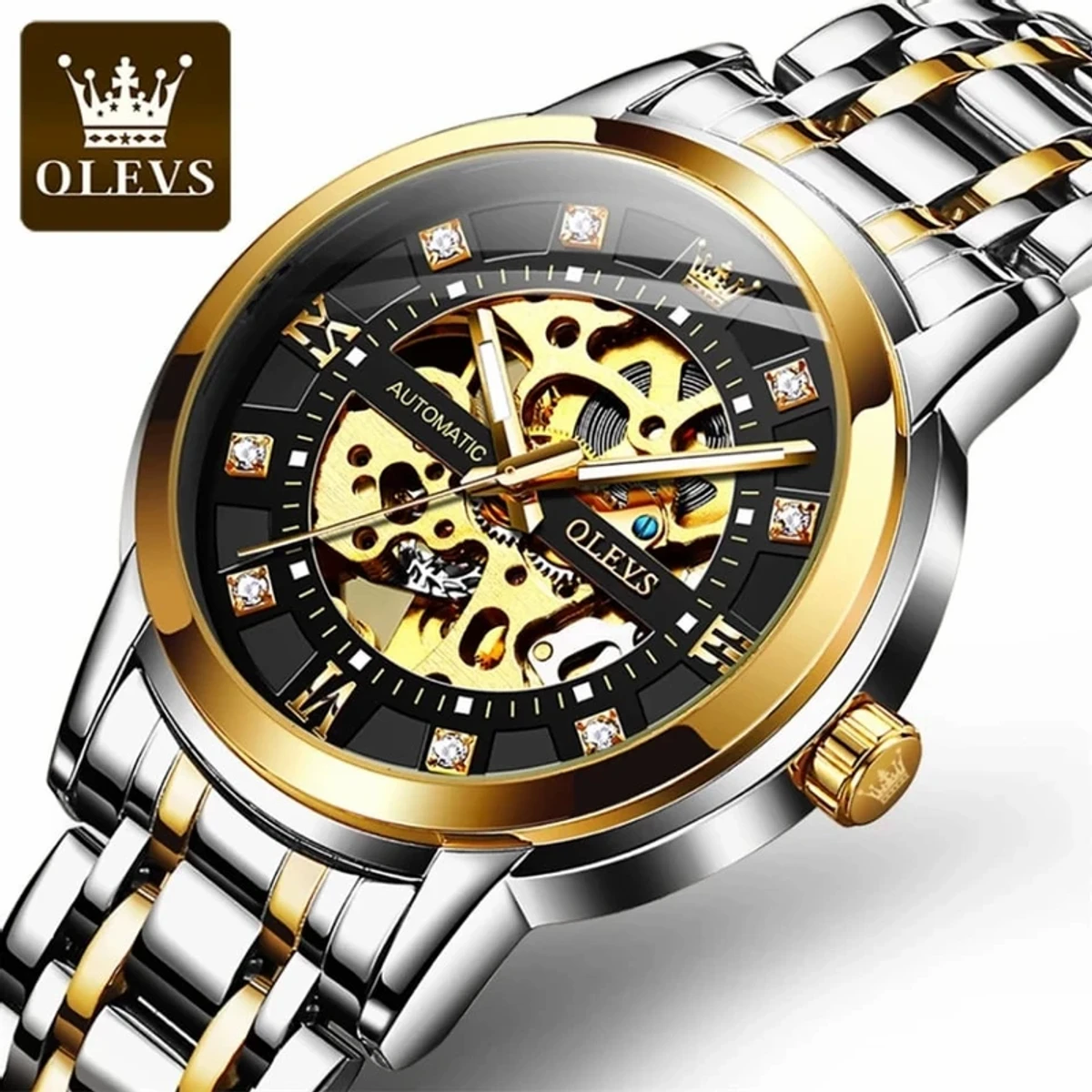 OLEVS Men’s Watch Automatic Business Fashion Waterproof Mechanical Luminous Stainless Steel Watch For Men