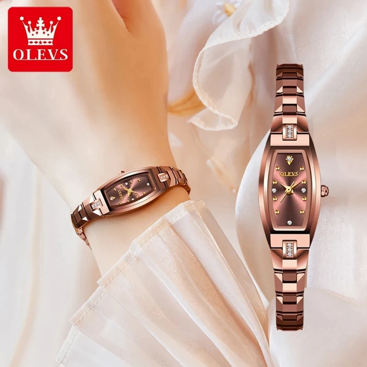 OLEVS Luxury Watches for Women Rose Bracelet Gift Set Waterproof Jewelry Wrist Watch Ladies Girls Watch Clock Montre