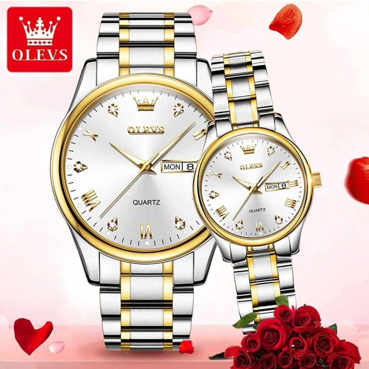 OLEVS 2891 Men's Watches Famous Brands Women Suppliers Watches Wholesale Bulk Couples Watch Set