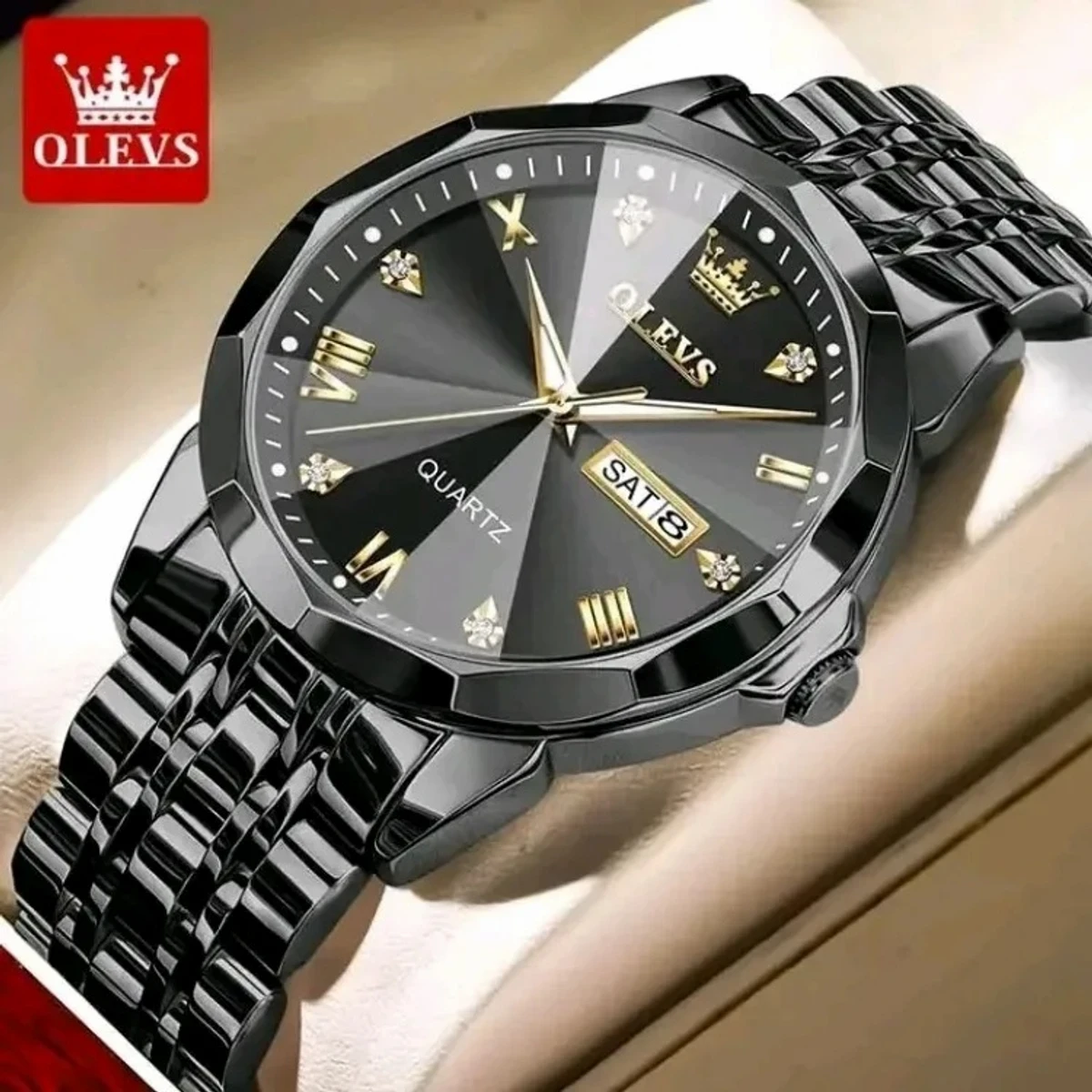 OLEVS MODEL 9931 Watch for Men Stainless Steel Watches - 9941 FULL BLACK WATCH- MAN WATCH